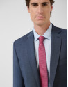 Slim fit half canvas suit in navy blue faux ... | Roberto Verino