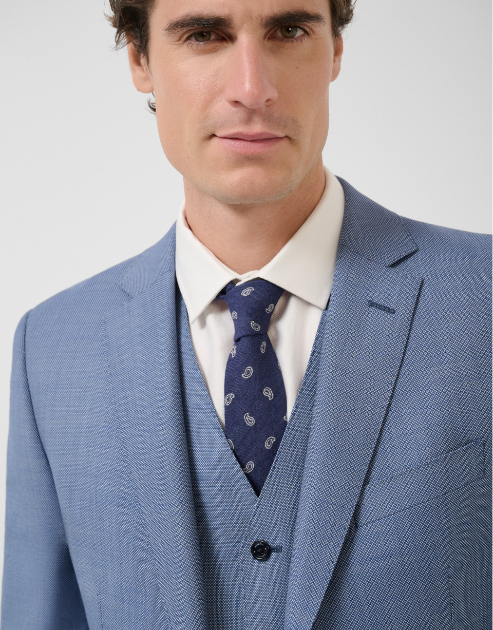 Traje half canvas slim fit ojo perdiz azul ... | Roberto Verino