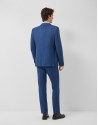 Half canvas slim fit suit in ink blue check | Roberto Verino
