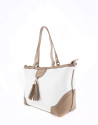 White and camel Marcela shopping bag 