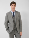 Traje half canvas slim fit cuadros tonos grises | Roberto Verino