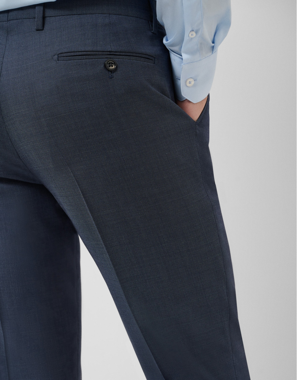 Traje half canvas slim fit falso liso marino | Roberto Verino