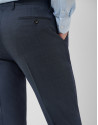 Slim fit half canvas suit in navy blue faux ... | Roberto Verino