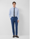 Half canvas slim fit suit in ink blue check | Roberto Verino