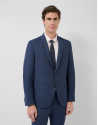 Half canvas slim fit suit in blue bird's eye | Roberto Verino