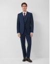 Regular fit dark blue faux smooth half canvas... | Roberto Verino