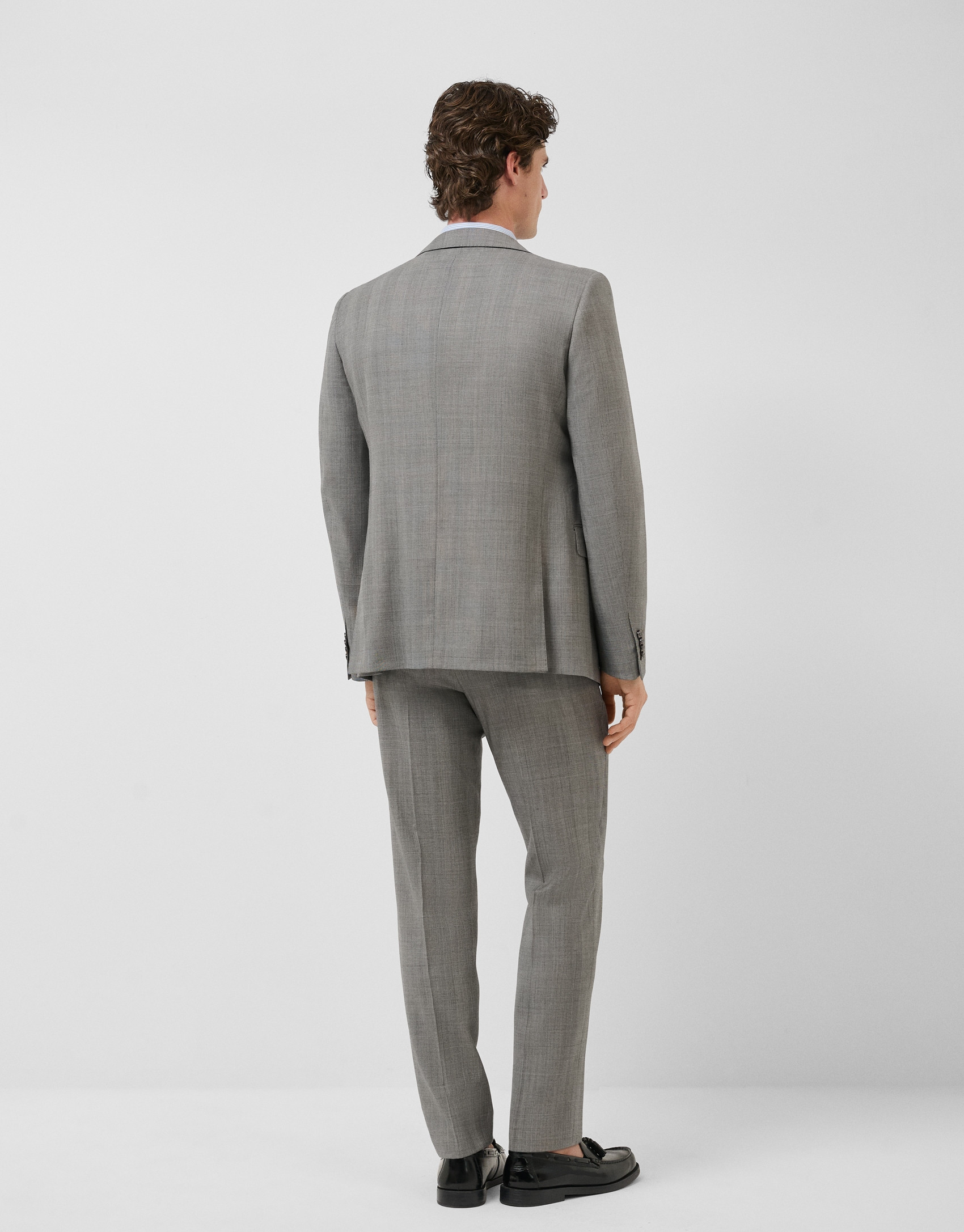Traje half canvas slim fit cuadros tonos grises | Roberto Verino