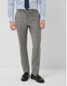 Half canvas slim fit suit in grey check - Man | Roberto Verino