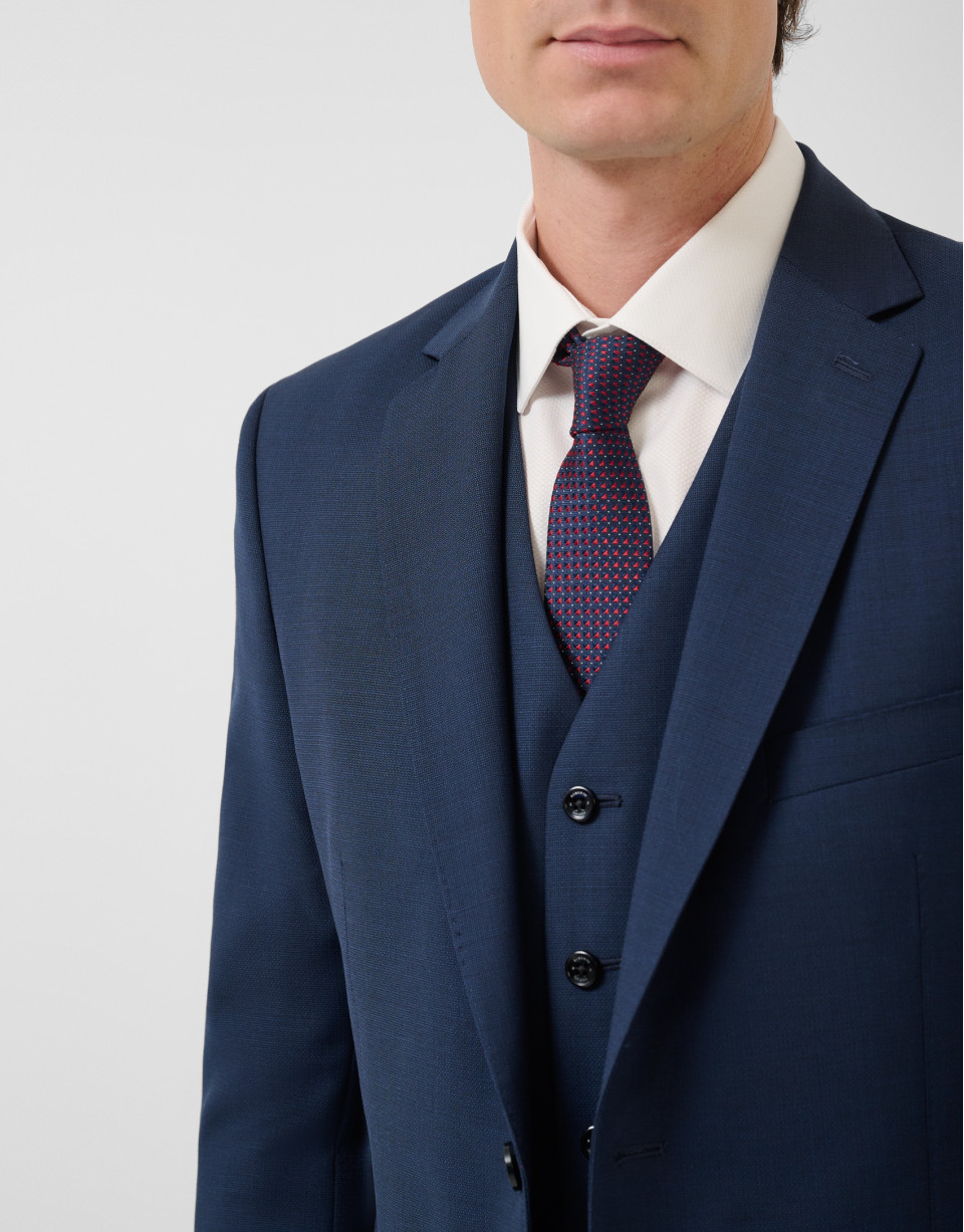 Traje half canvas regular fit falso liso azul... | Roberto Verino