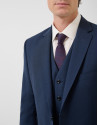 Regular fit dark blue faux smooth half canvas... | Roberto Verino
