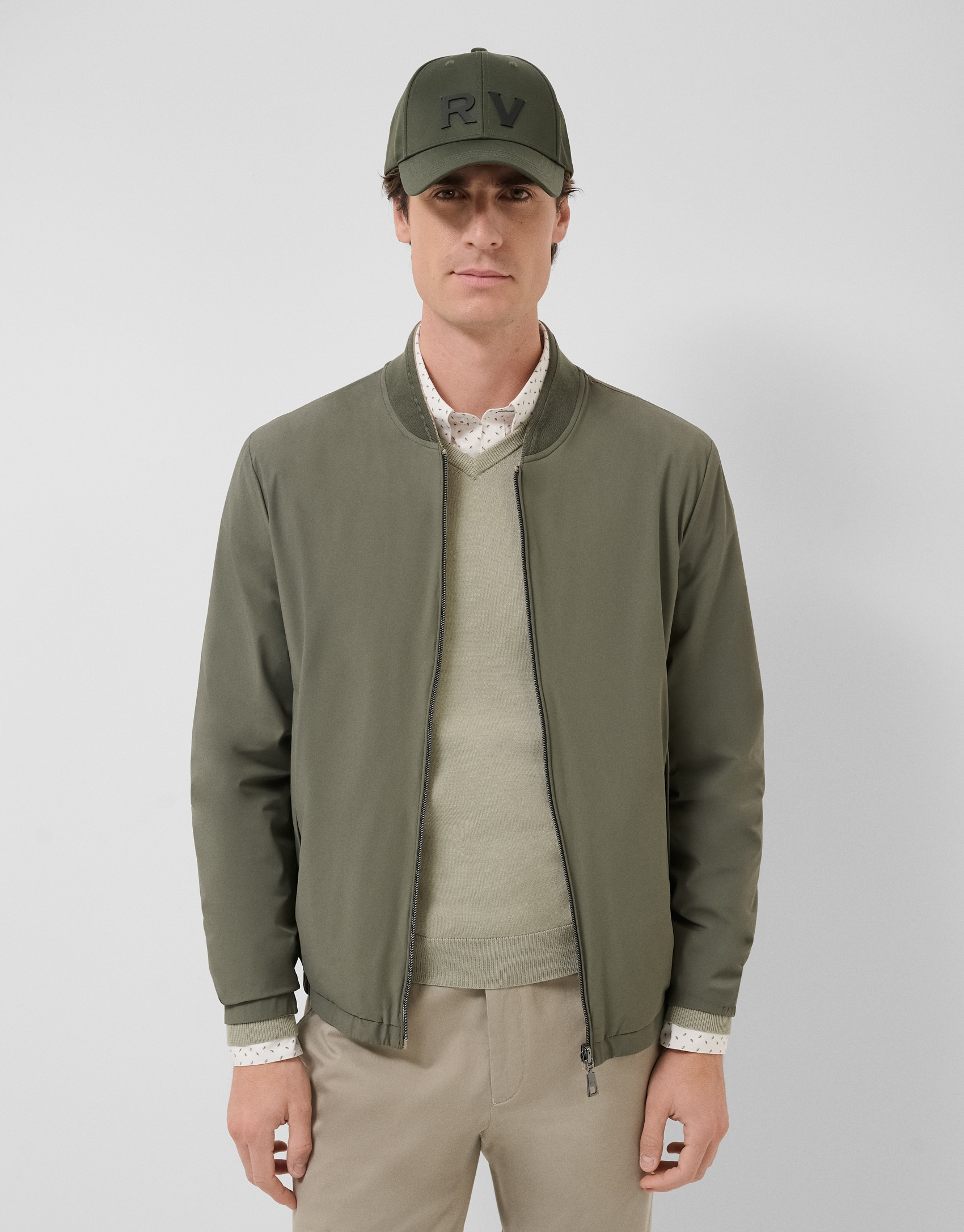 Reversible khaki/camel jacket - Man - SS2026 | Roberto Verino