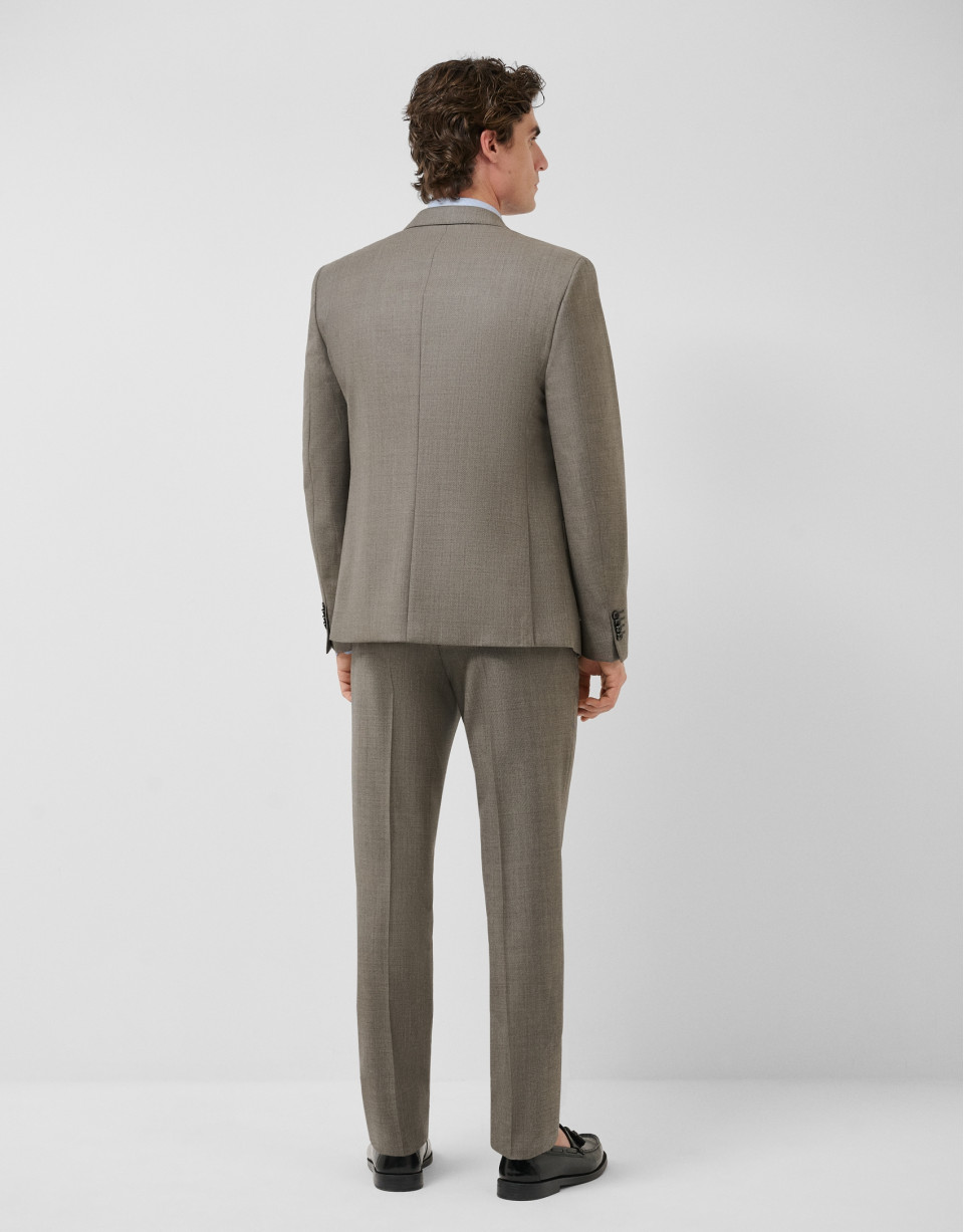 Traje half canvas slim fit lana visón - Hombre | Roberto Verino
