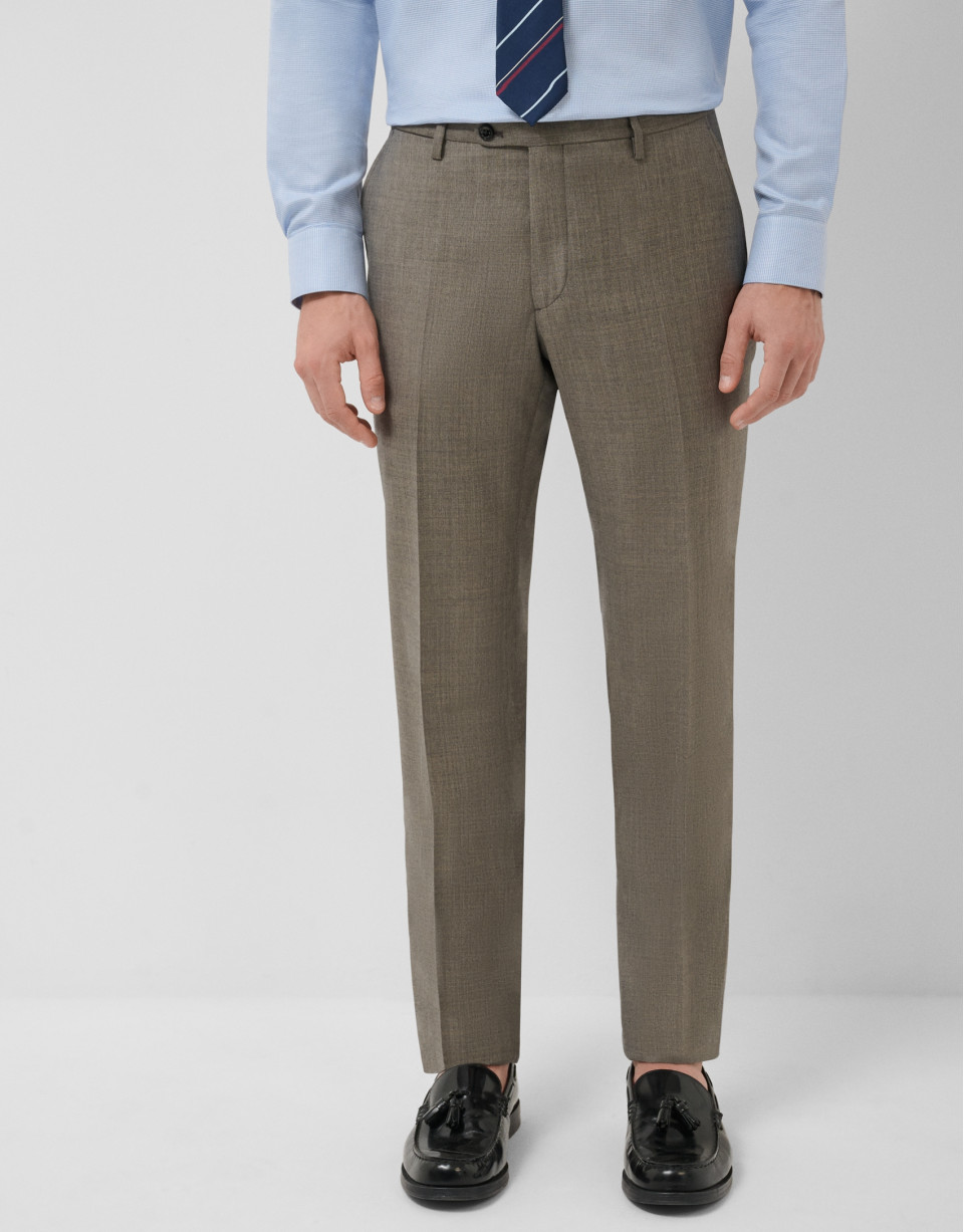 Slim fit mink wool half canvas suit - Man | Roberto Verino