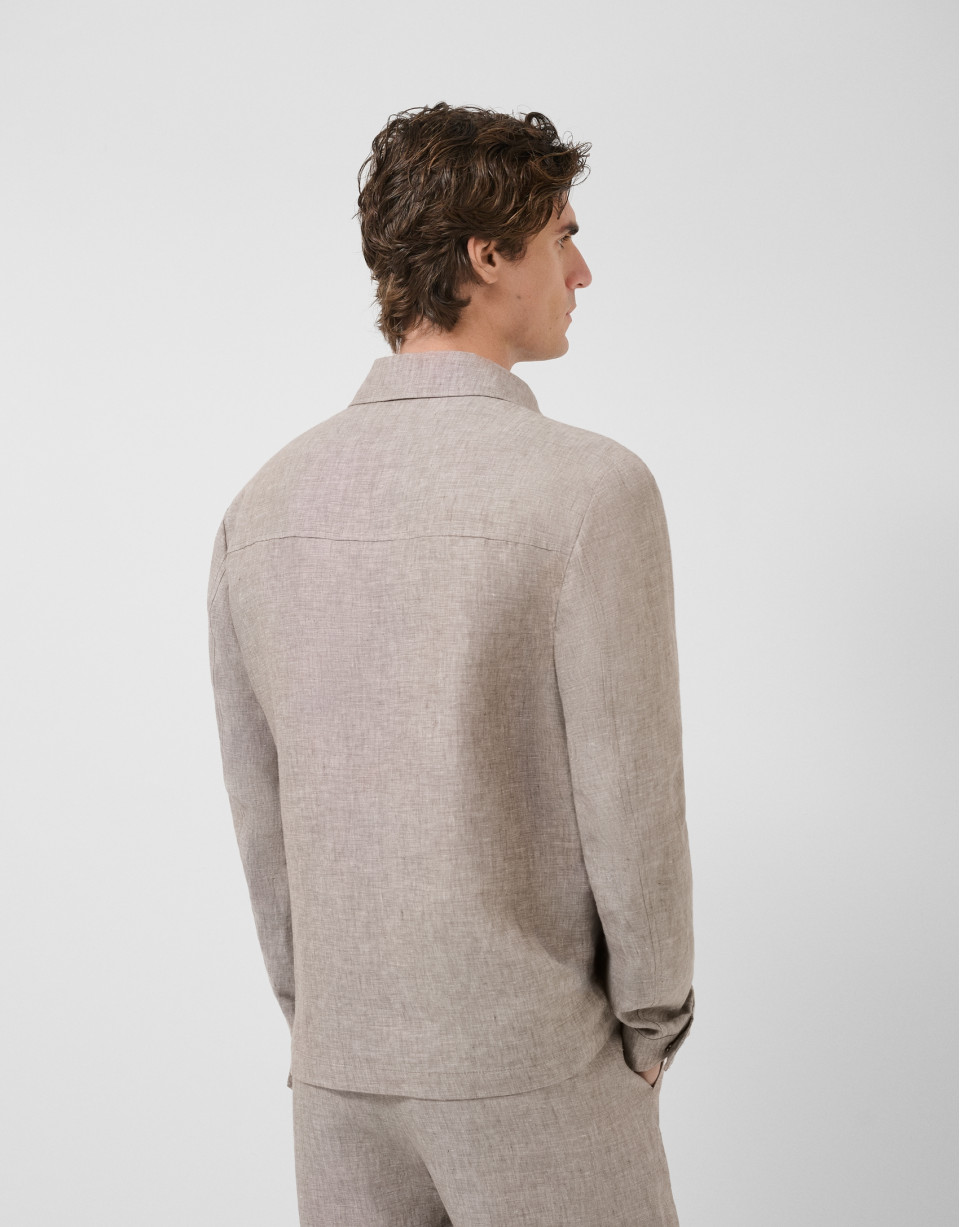 Sobrecamisa lino gris - Hombre - PV2026 | Roberto Verino