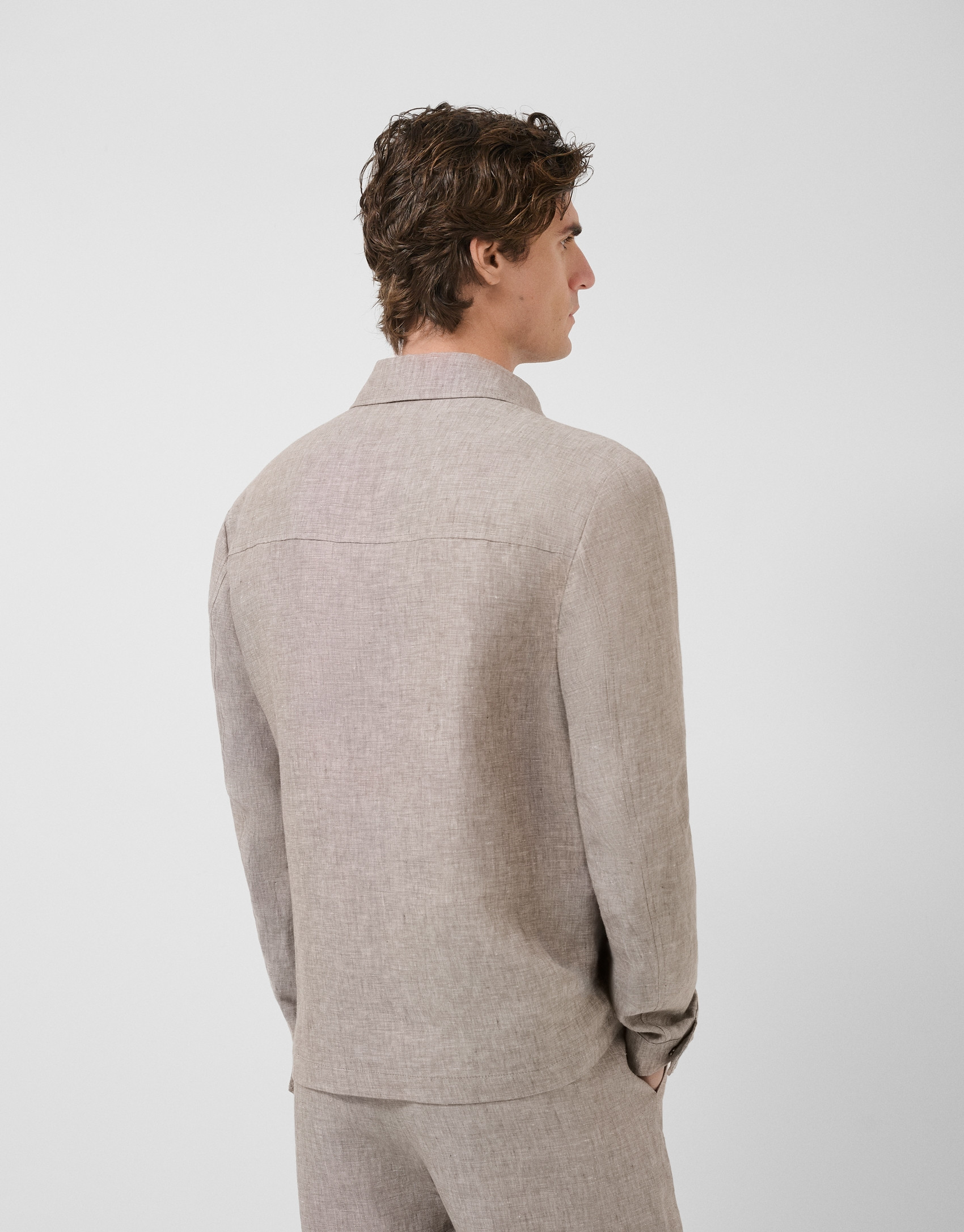 Sobrecamisa lino gris - Hombre - PV2026 | Roberto Verino