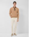 Plain high twist tan cotton jumper - Man | Roberto Verino