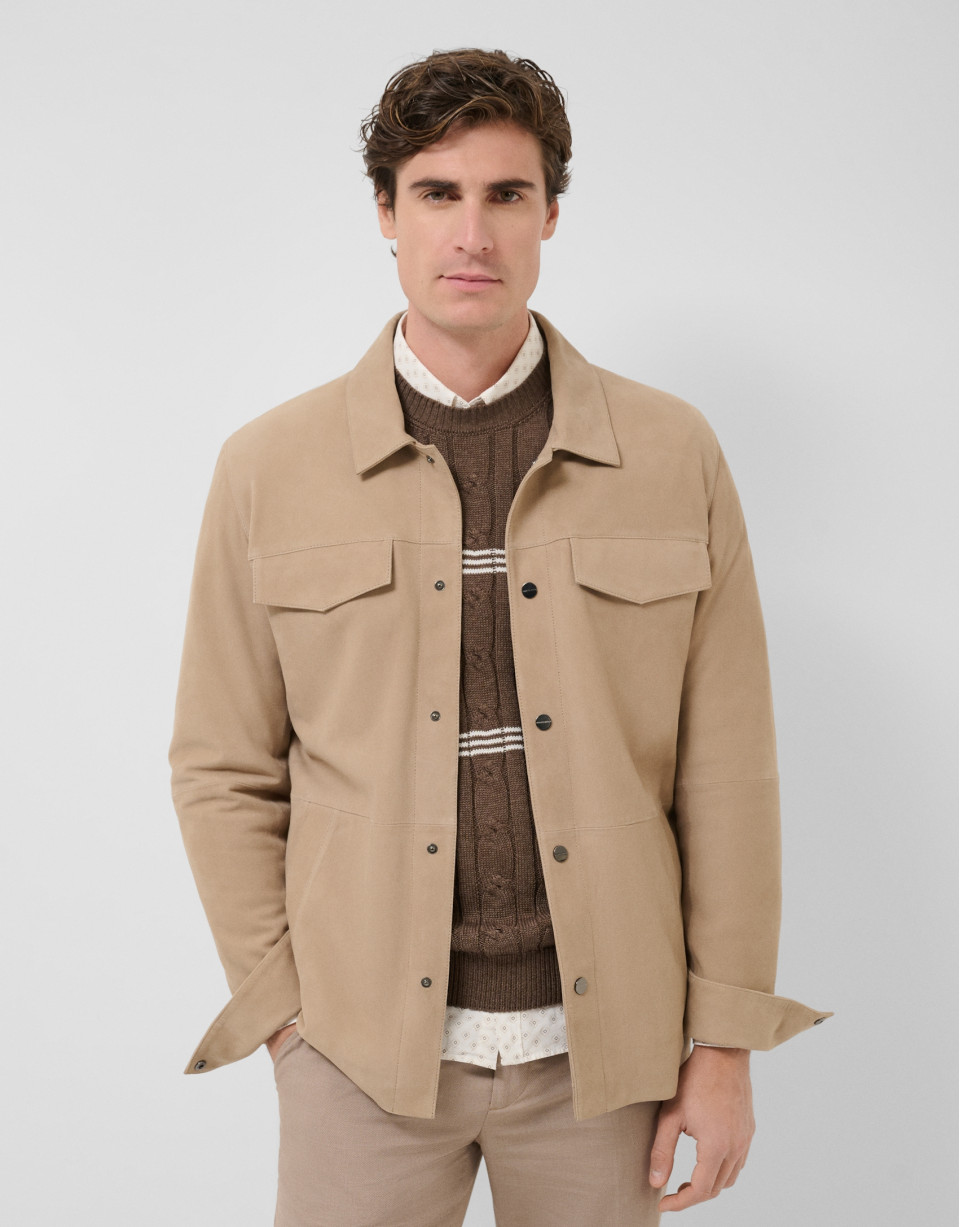 Sobrecamisa napa beige - Hombre - PV2026 | Roberto Verino