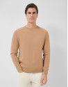 Jersey algodón liso high twist tostado | Roberto Verino