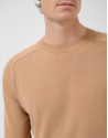 Plain high twist tan cotton jumper - Man | Roberto Verino