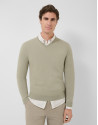 Jersey cuello pico high twist caqui claro | Roberto Verino