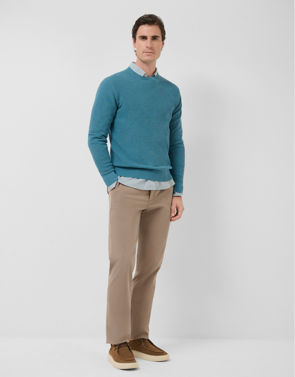 Jersey high twist estructura azul verdoso | Roberto Verino