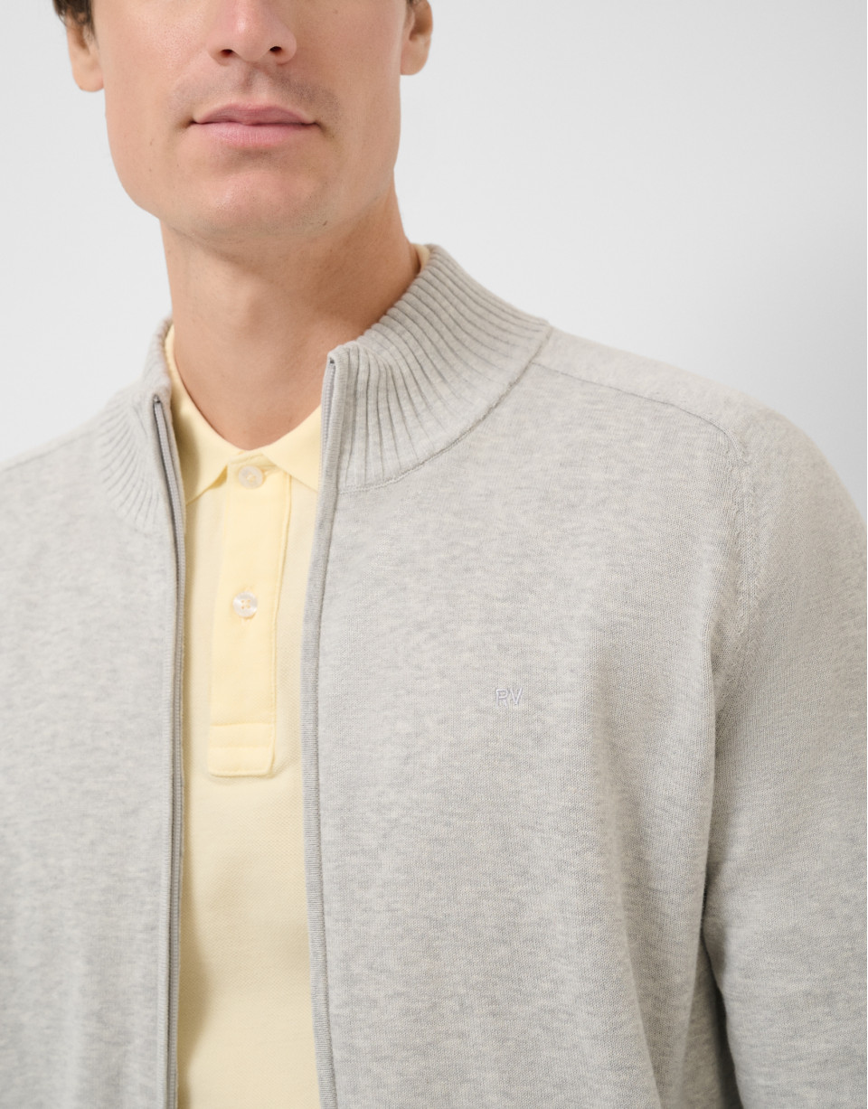 Chaqueta cremallera gris claro melange - Hombre | Roberto Verino