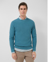Jersey high twist estructura azul verdoso | Roberto Verino