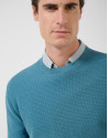 Jersey high twist estructura azul verdoso | Roberto Verino