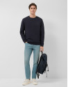 Navy sweatshirt with matching logo on chest | Roberto Verino