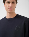 Navy sweatshirt with matching logo on chest | Roberto Verino