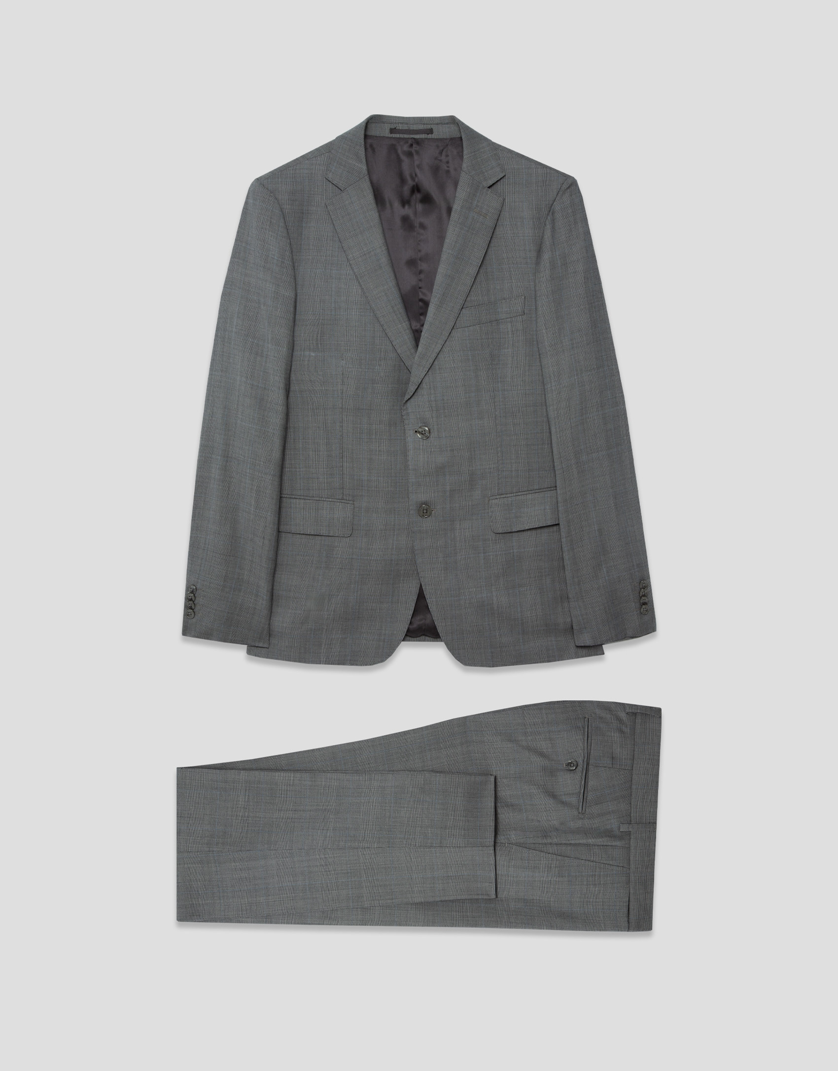 Traje half canvas slim fit cuadros tonos grises | Roberto Verino