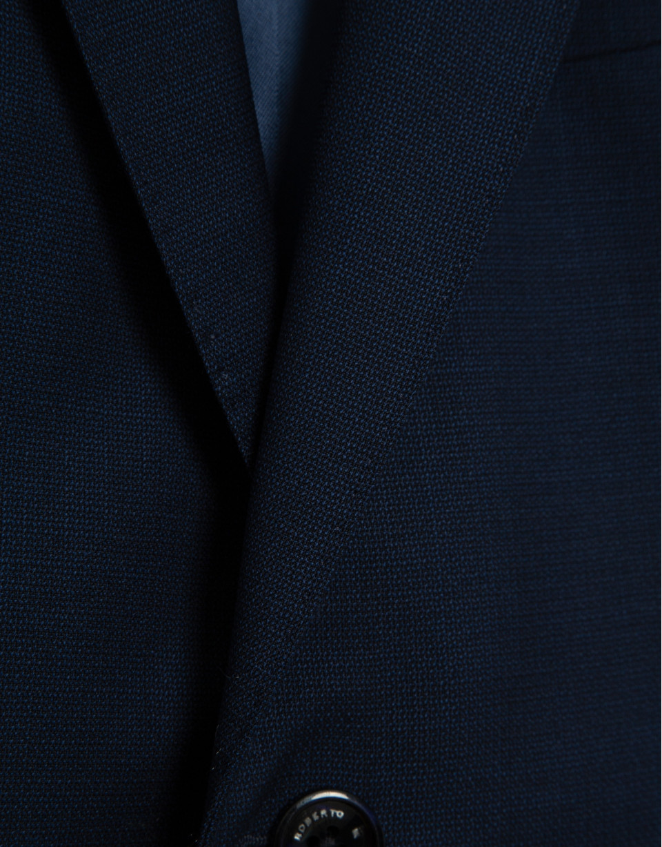Traje half canvas regular fit falso liso azul... | Roberto Verino