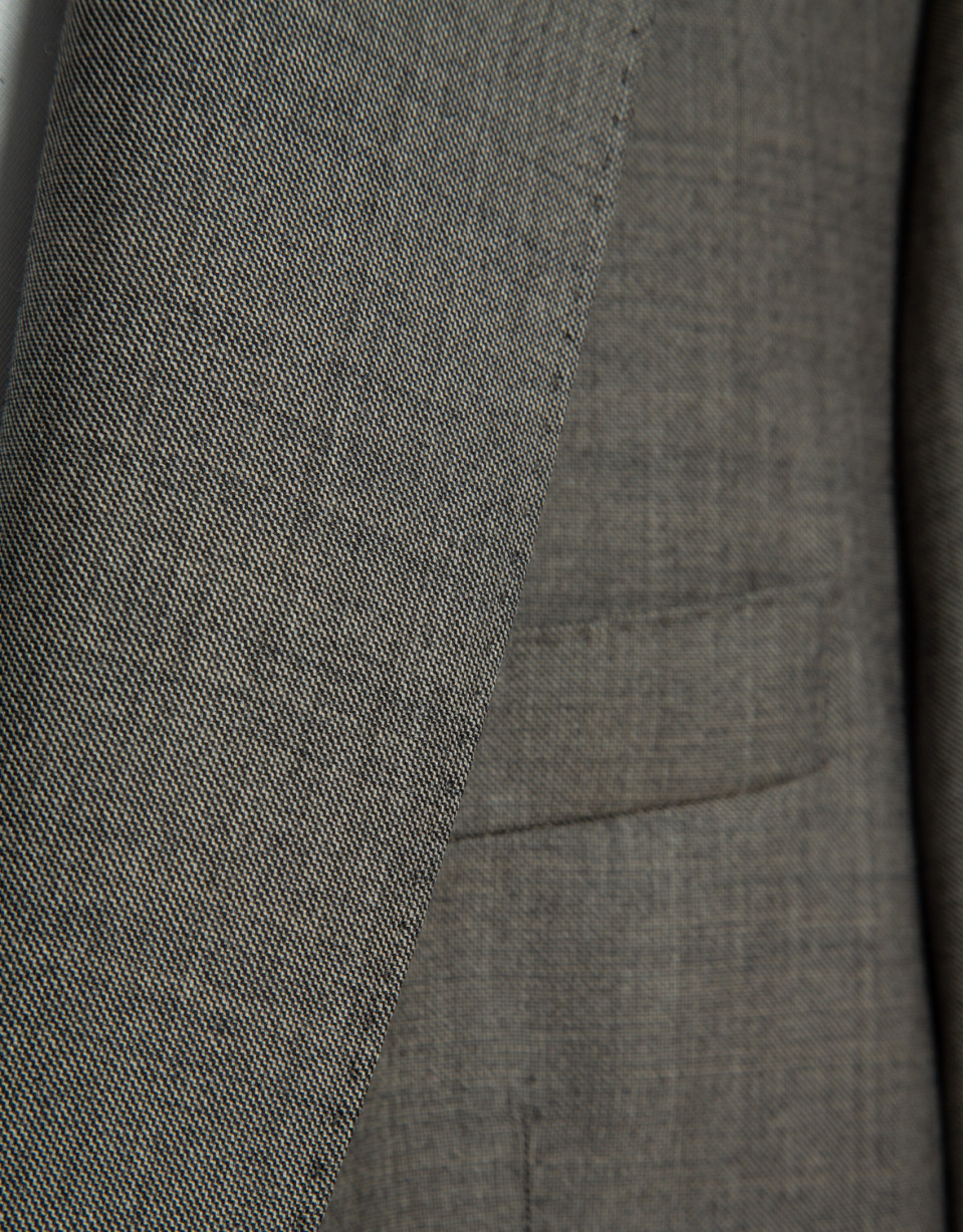 Slim fit mink wool half canvas suit - Man | Roberto Verino