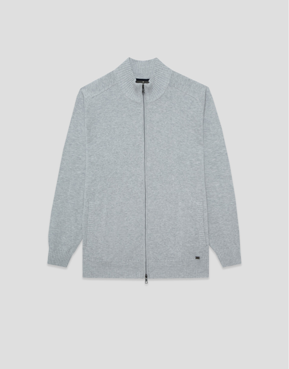Chaqueta cremallera gris claro melange - Hombre | Roberto Verino