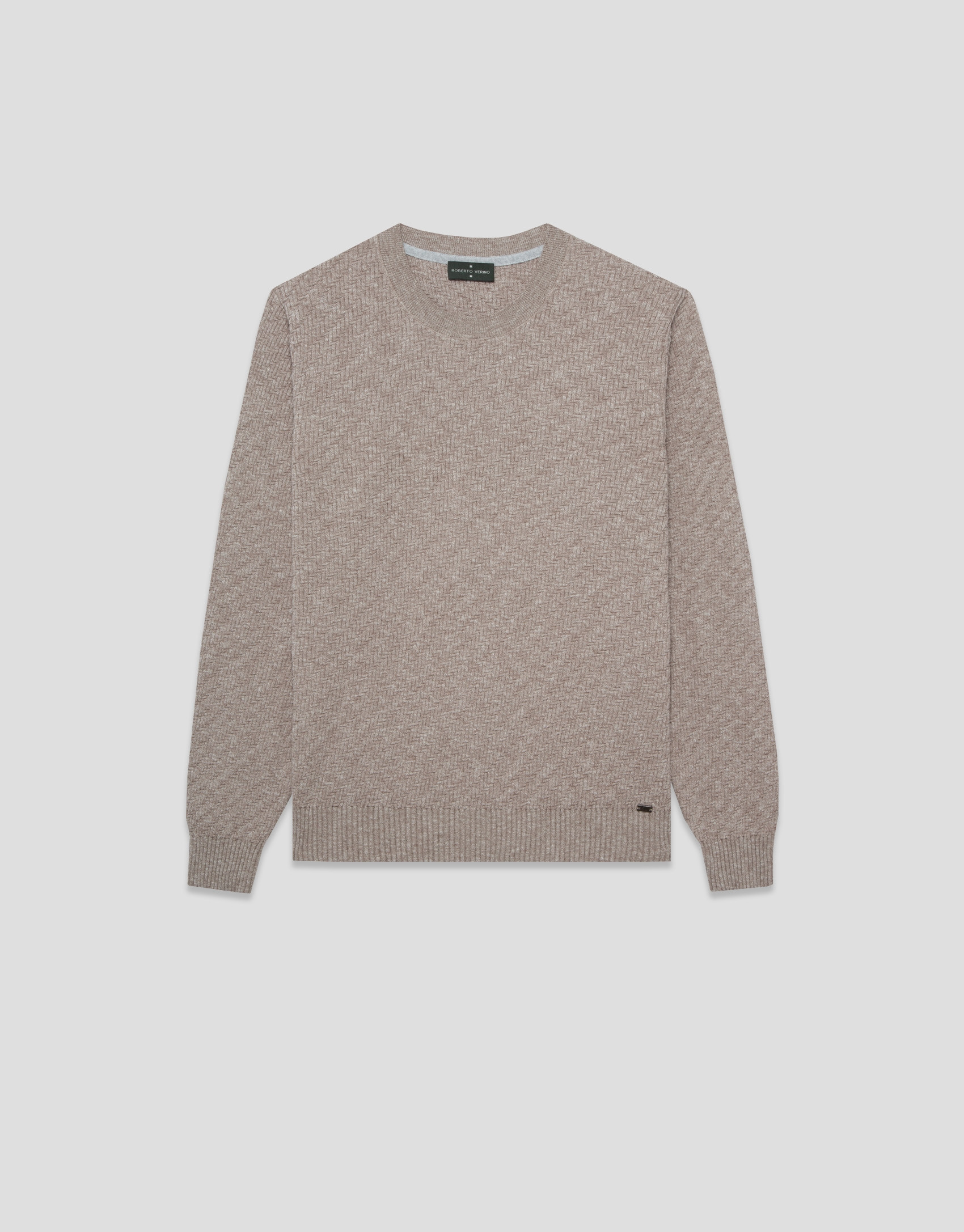 Mink cotton/linen structured jumper - Man | Roberto Verino