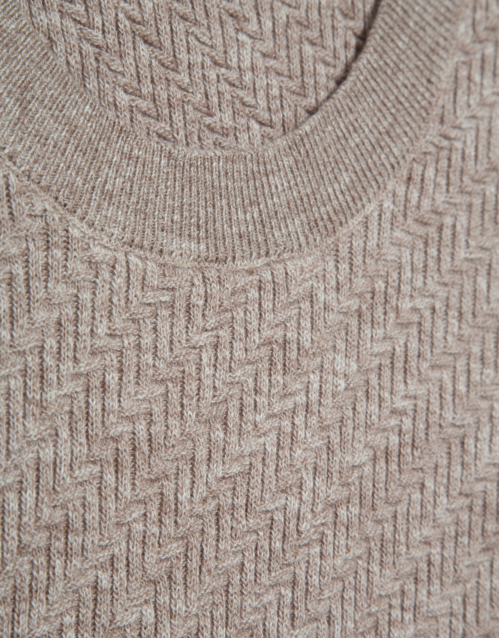 Mink cotton/linen structured jumper - Man | Roberto Verino
