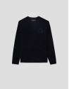 Navy sweatshirt with matching logo on chest | Roberto Verino