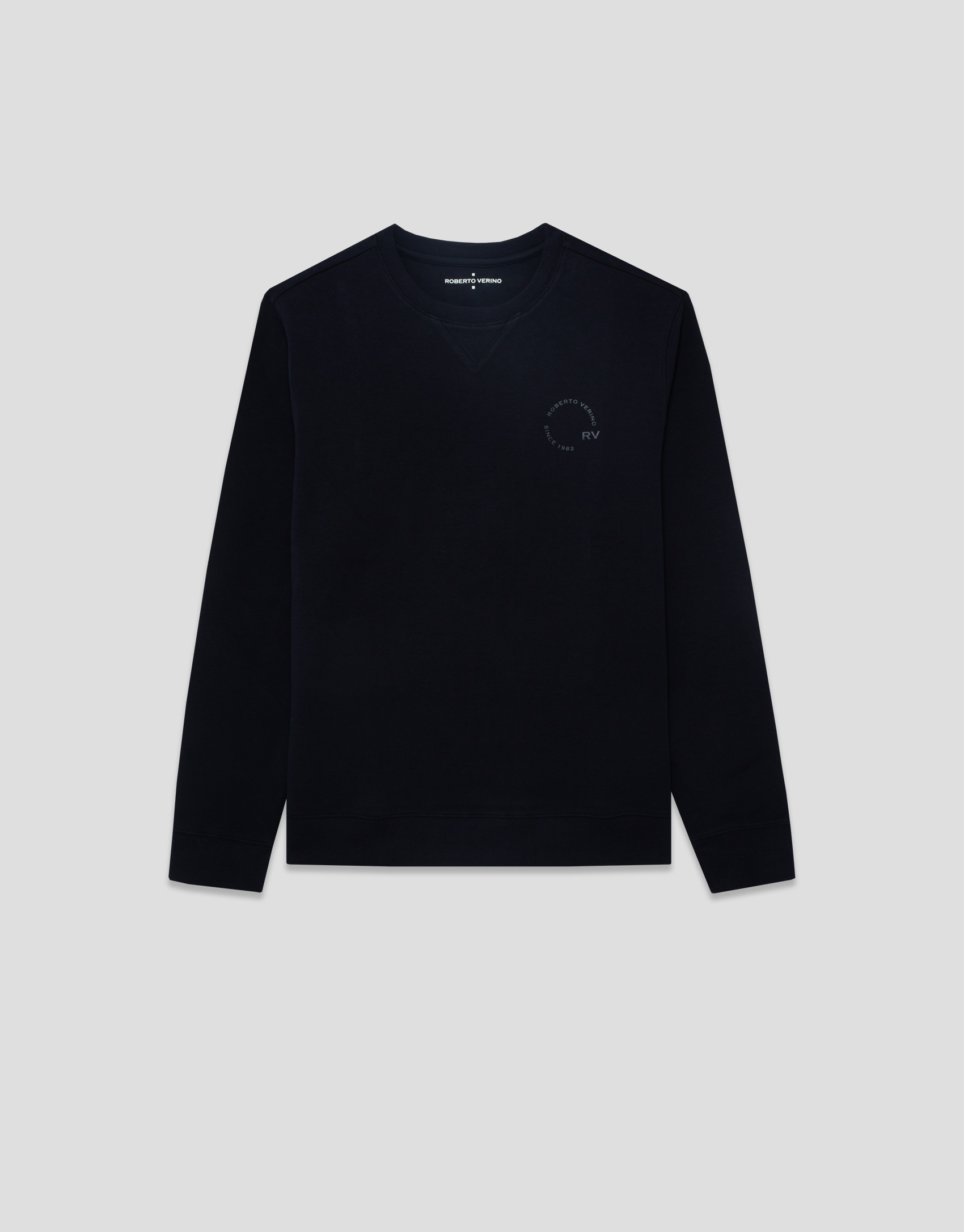 Sudadera marino logo a tono en pecho - Hombre | Roberto Verino