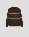 Mink and white cable knit jumper - Man - SS2026 | Roberto Verino