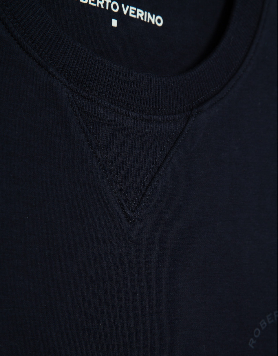Sudadera marino logo a tono en pecho - Hombre | Roberto Verino