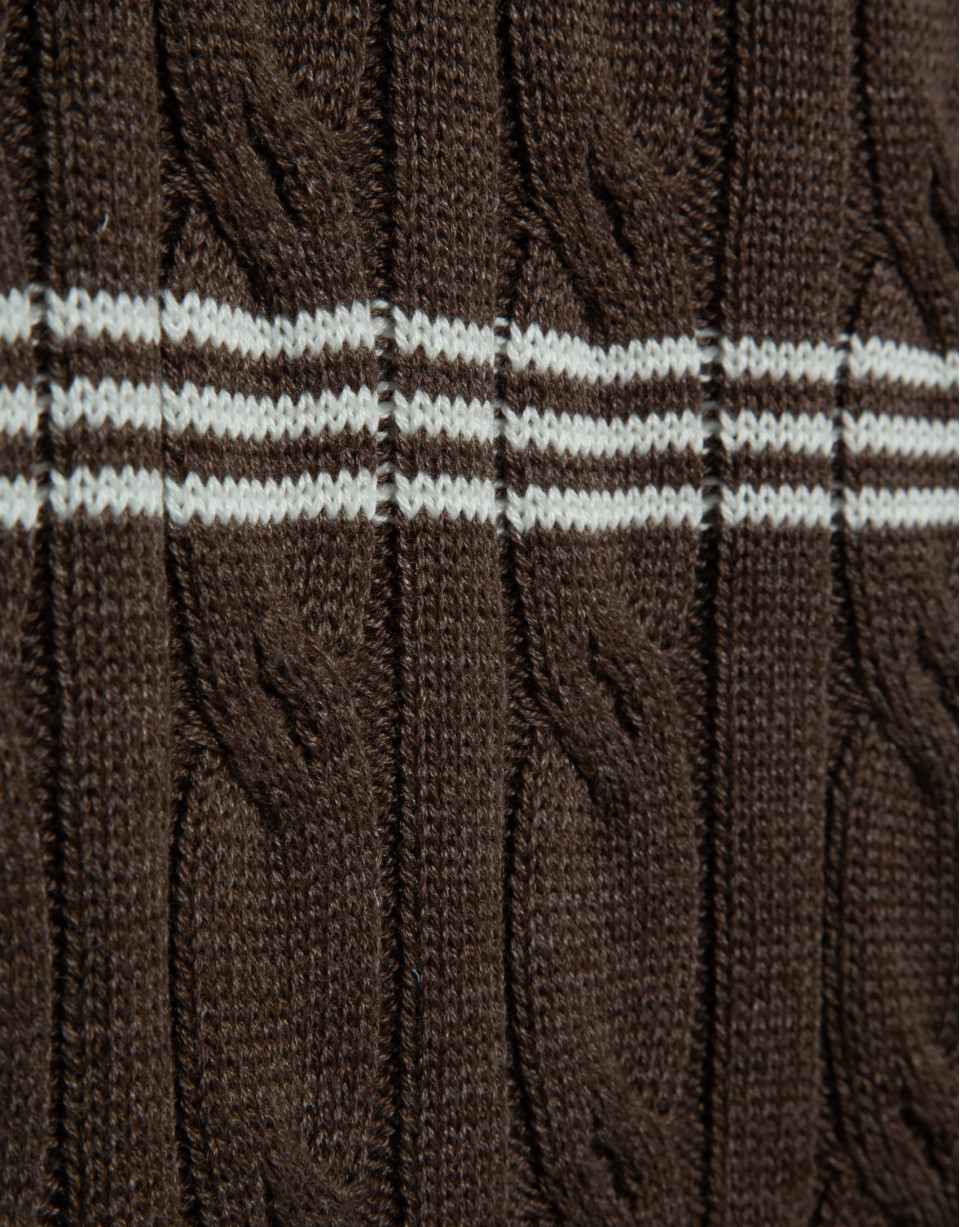 Jersey ochos y rayas visones y blanco - Hombre | Roberto Verino