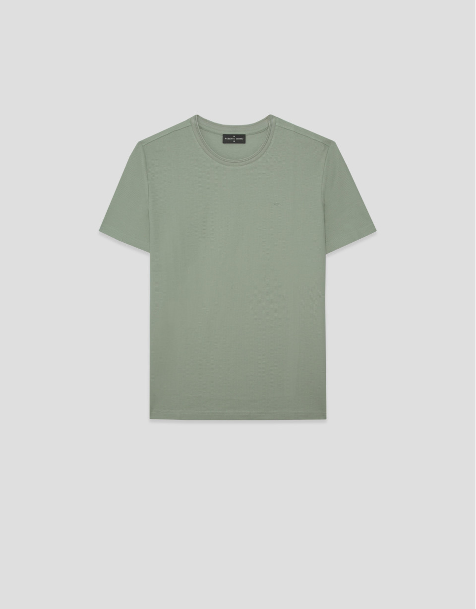 Camiseta manga corta piqué caqui claro | Roberto Verino