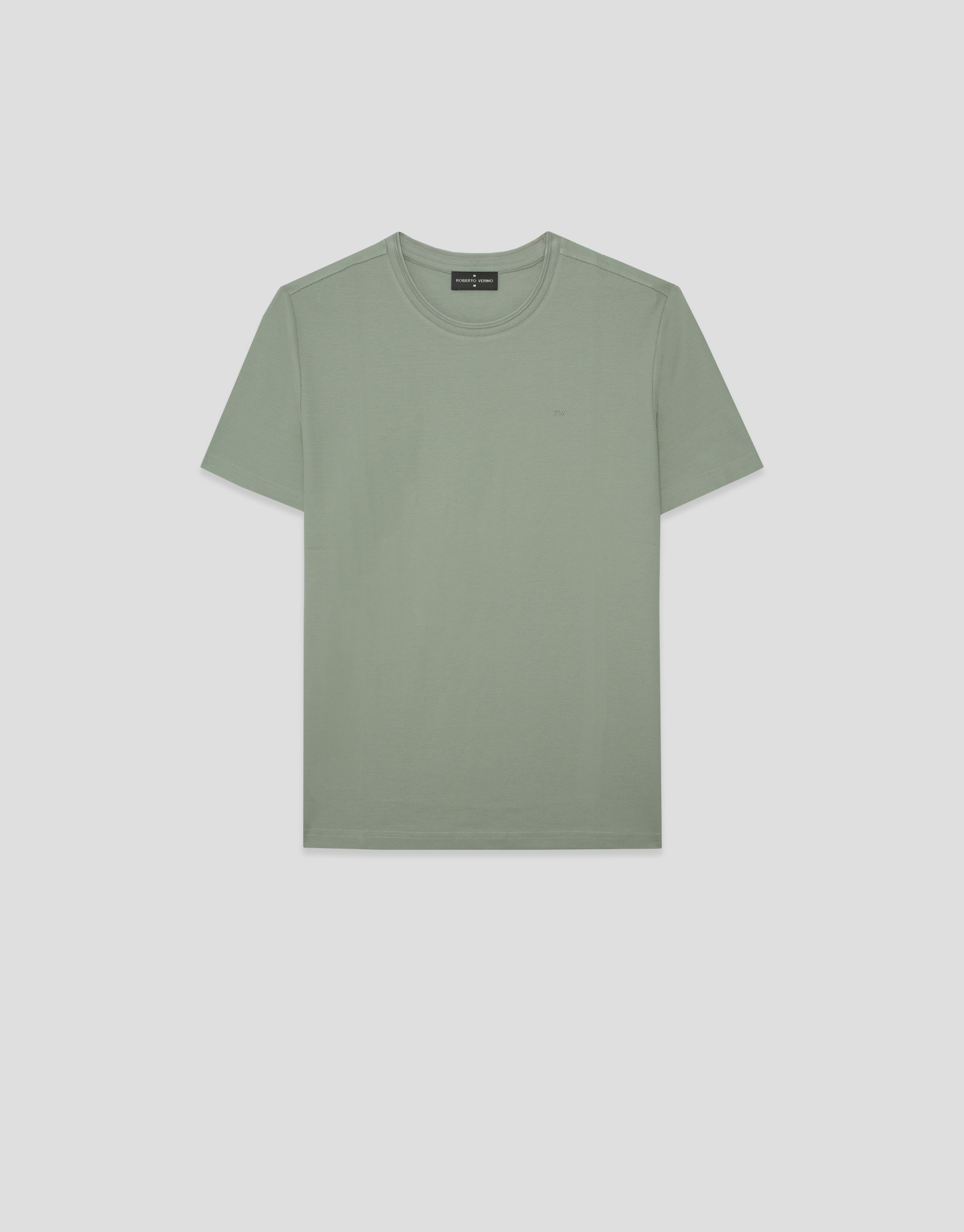 Light khaki short-sleeved piqué T-shirt - Man | Roberto Verino
