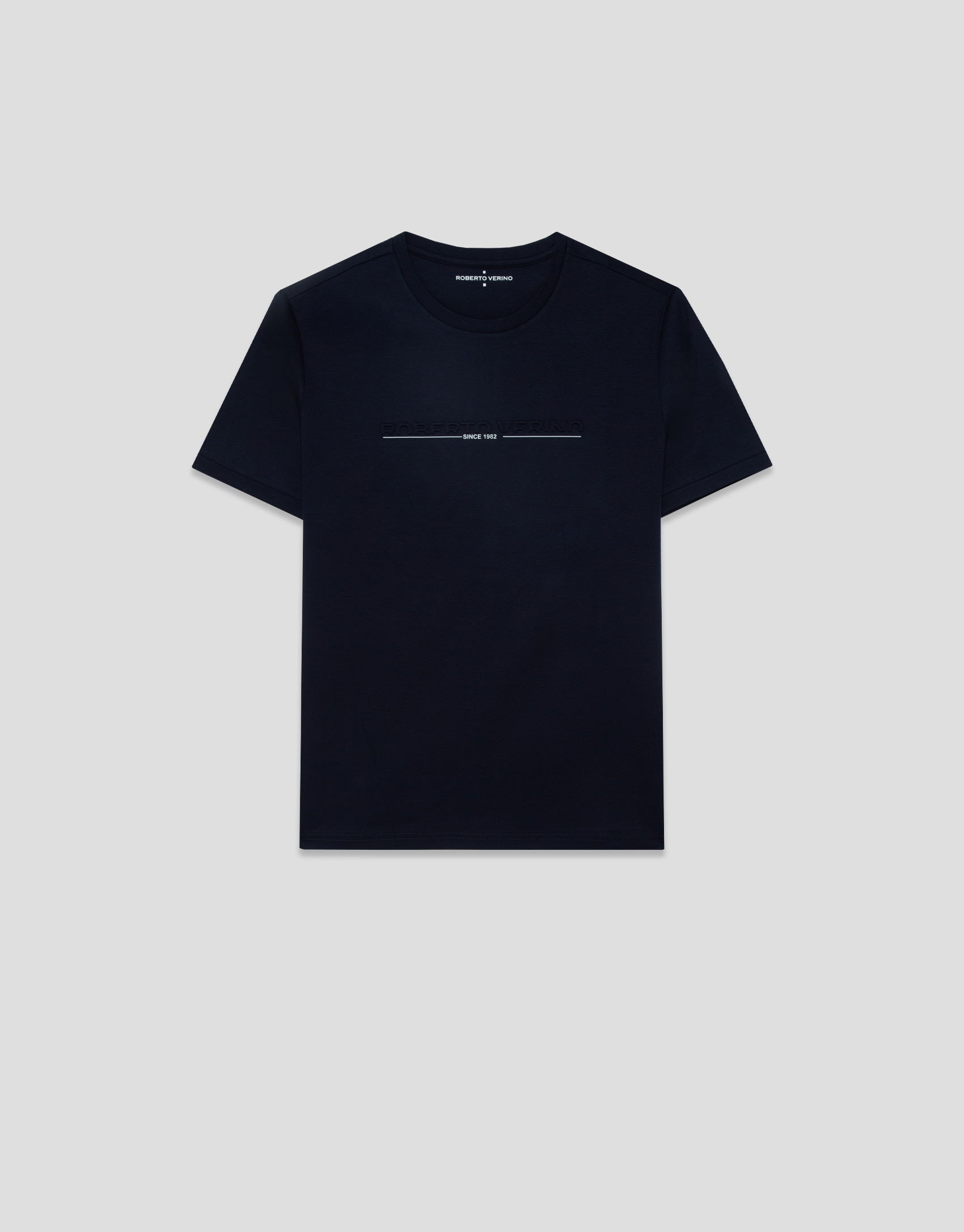 Camiseta manga corta marino con logo pecho | Roberto Verino