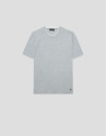 Grey melange knitted short-sleeved T-shirt | Roberto Verino