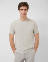 Camiseta manga corta tricotada gris melange | Roberto Verino
