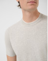 Grey melange knitted short-sleeved T-shirt | Roberto Verino