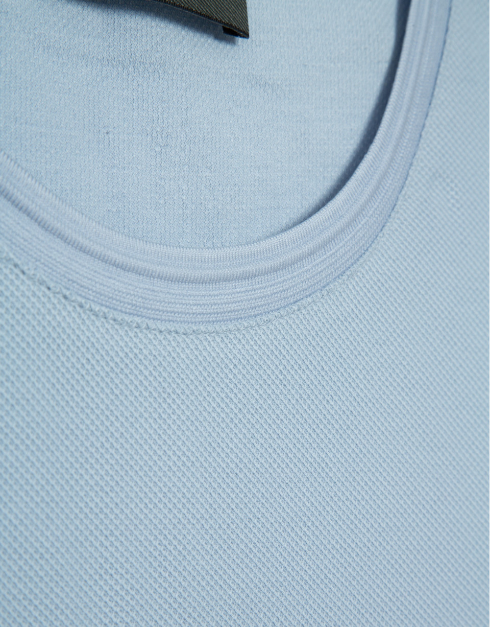 Light blue short-sleeved piqué T-shirt - Man | Roberto Verino