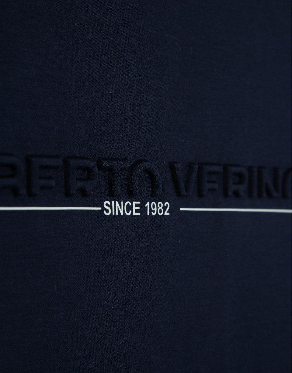 Camiseta manga corta marino con logo pecho | Roberto Verino