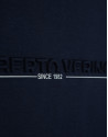 Navy blue short-sleeved T-shirt with logo on ... | Roberto Verino